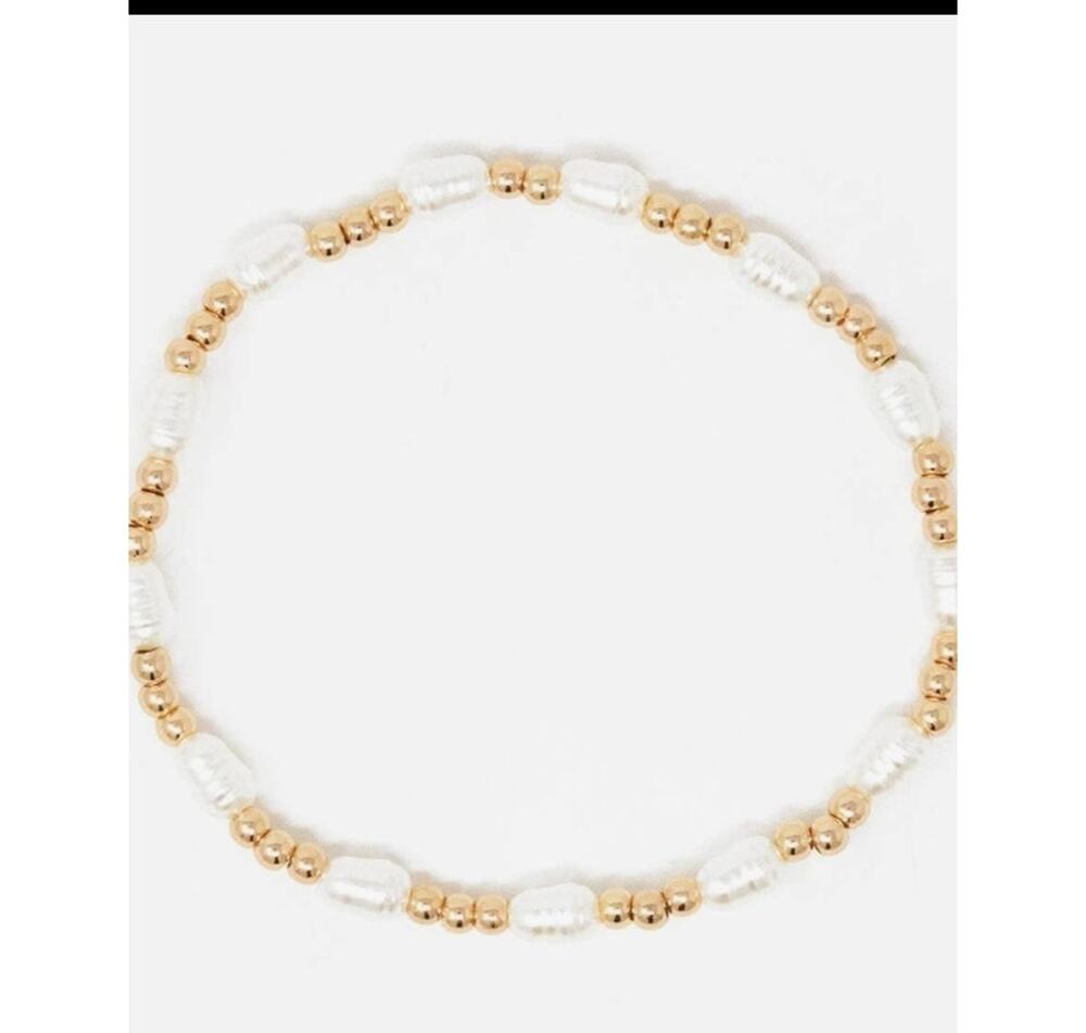 Mixed Pattern Acrylic  Pearl Toggle Bracelet
